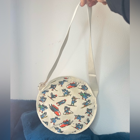Vintage 1980 Lake Placid Roni Raccoon Olympic Canvas Bag - Picture 4 of 10